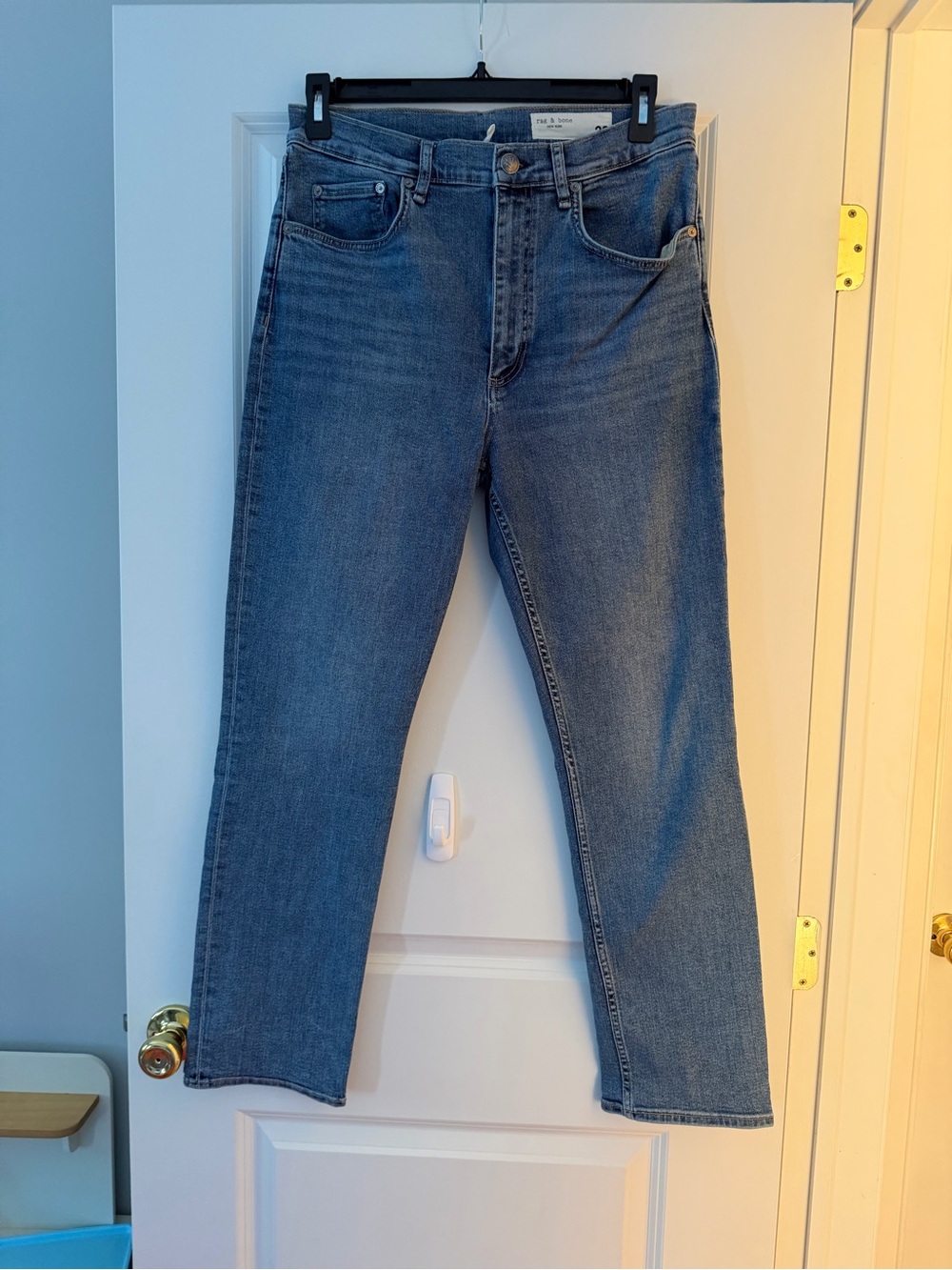 Rag & Bone Wren High Rise Full Length Slim Jeans Mack Wash Size 32